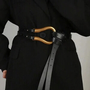 Black Elegant Women's Studded Decor Belt Halloween